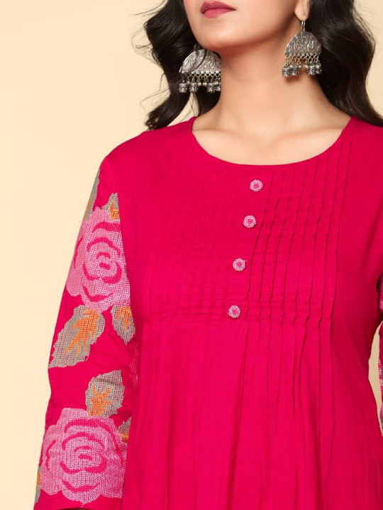Autumn Lane Embroidered Thread Kurta With Palazzos - Image 5