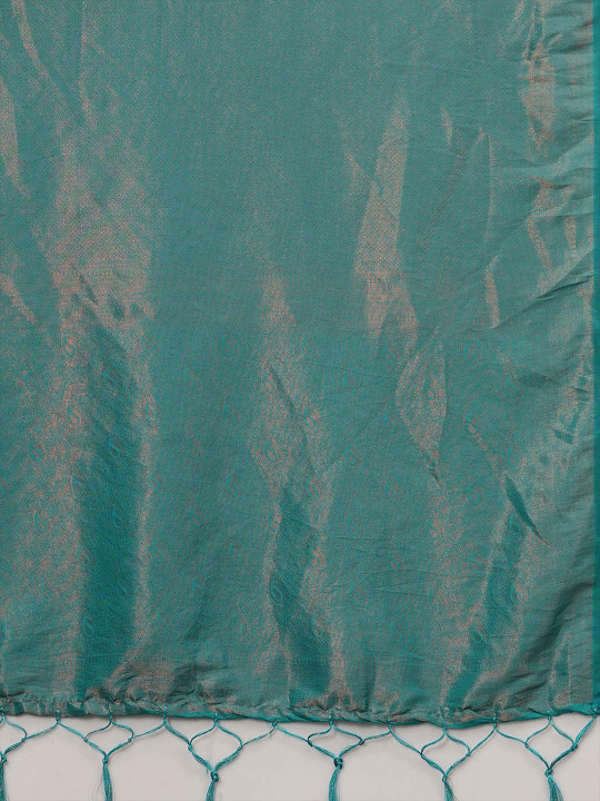 Woven Design Zari Silk Blend Kanjeevaram Saree - Image 4