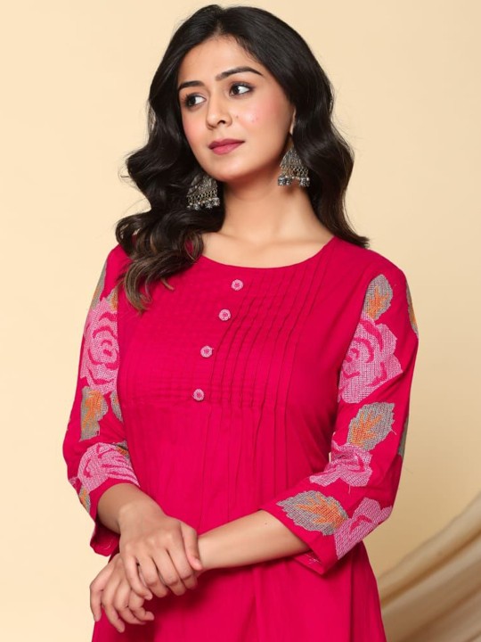 Autumn Lane Embroidered Thread Kurta With Palazzos - Image 2