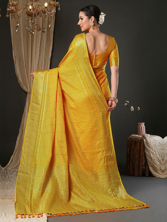 Woven Design Zari Banarasi Saree - Image 6