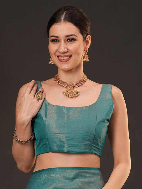 Woven Design Zari Silk Blend Kanjeevaram Saree - Image 3