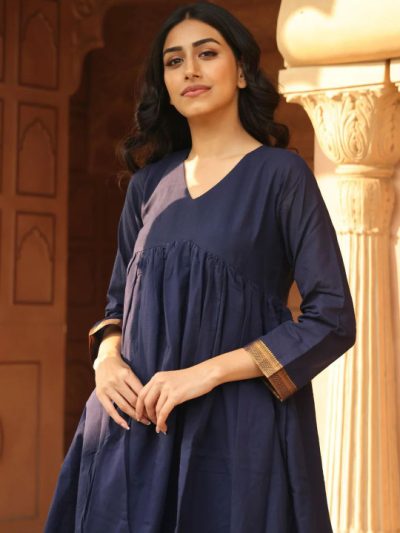 Aaghnya V-Neck Empire Anarkali Kurta With Trousers
