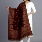 HANDICRAFT PALACE Women Maroon & Brown Woven Design Shawl